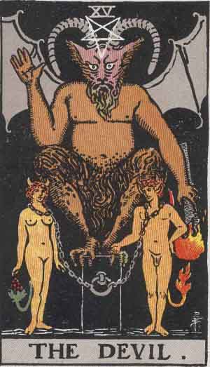 the Devil tarot card meaning of major arcana