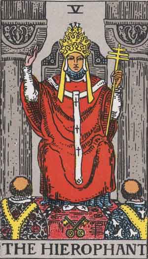 the Hierophant tarot card meaning of major arcana