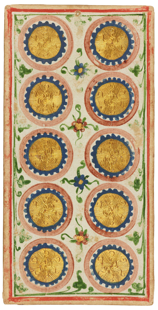 10 of pentacles Medieval Visconti tarot Card