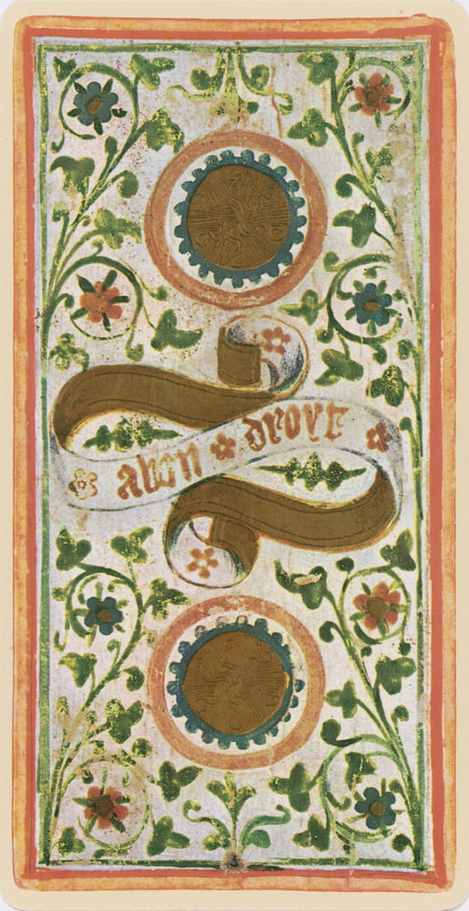 2 of pentacles Medieval Visconti tarot Card