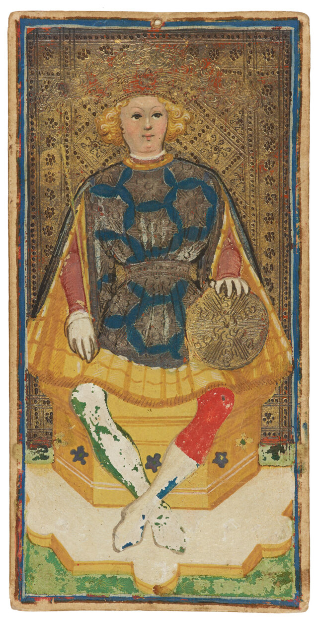 King of pentacles Medieval Visconti tarot Card