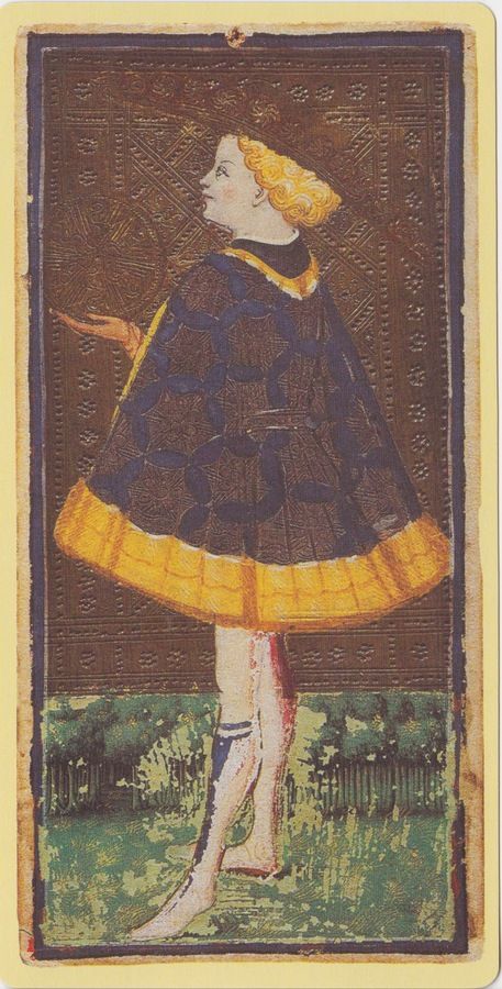 Page of pentacles Medieval Visconti tarot Card