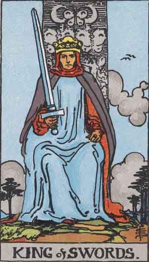 king of swords from rider waite tarot cards deck